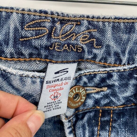 Silver Jeans Womens Stretch Mid Rise Bootcut Aiko Denim Jeans Blue Size 30x29 32 - Picture 3 of 12